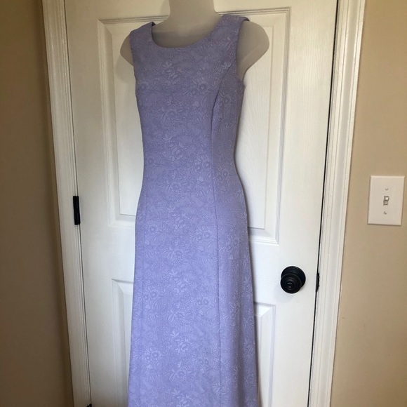 Danny & Nicole embroidered floral lavender dress - Picture 2 of 7